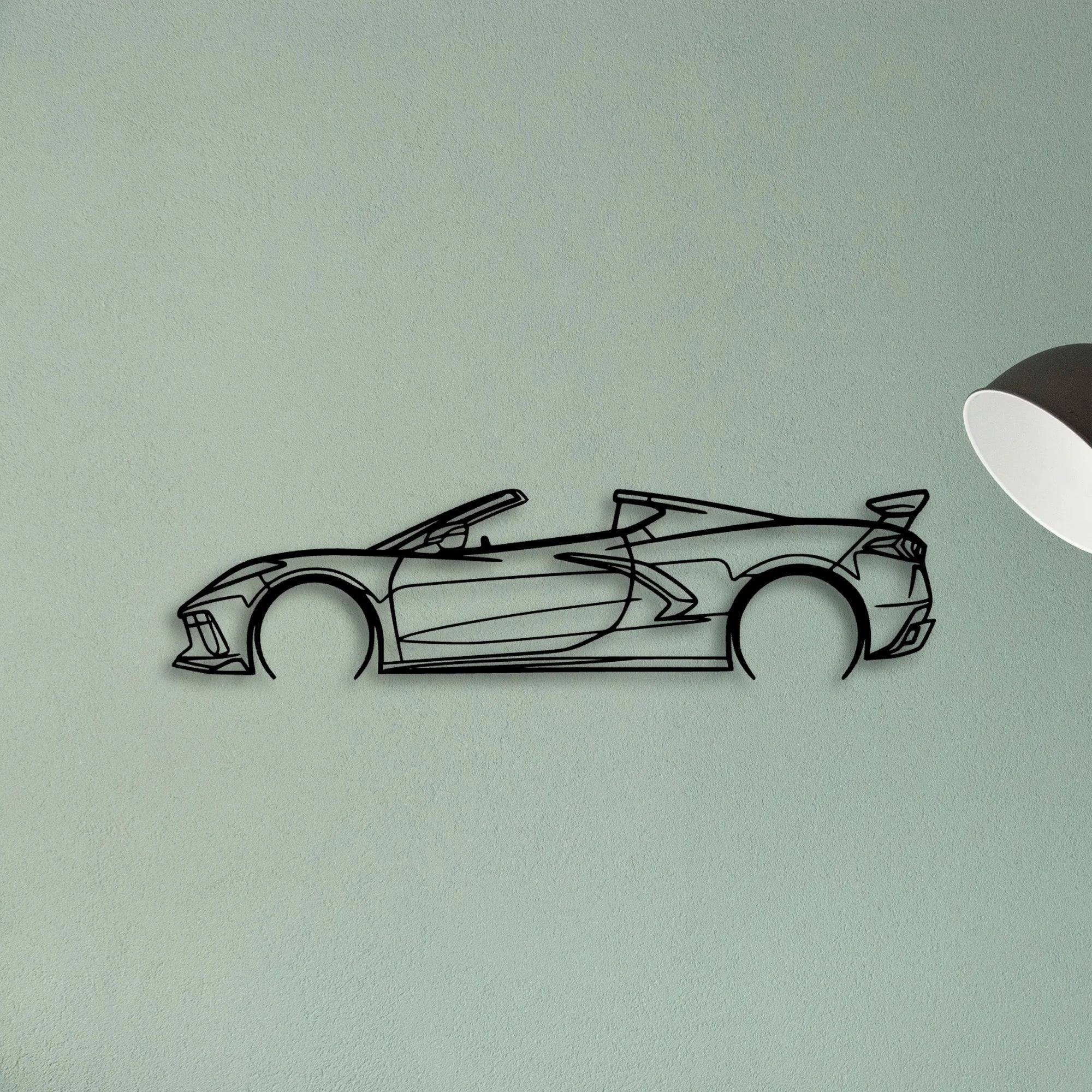 C8 Convertible 2 Classic Silhouette Metal Wall Art - Tinvibe