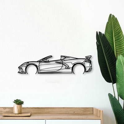 C8 Convertible 2 Classic Silhouette Metal Wall Art - Tinvibe