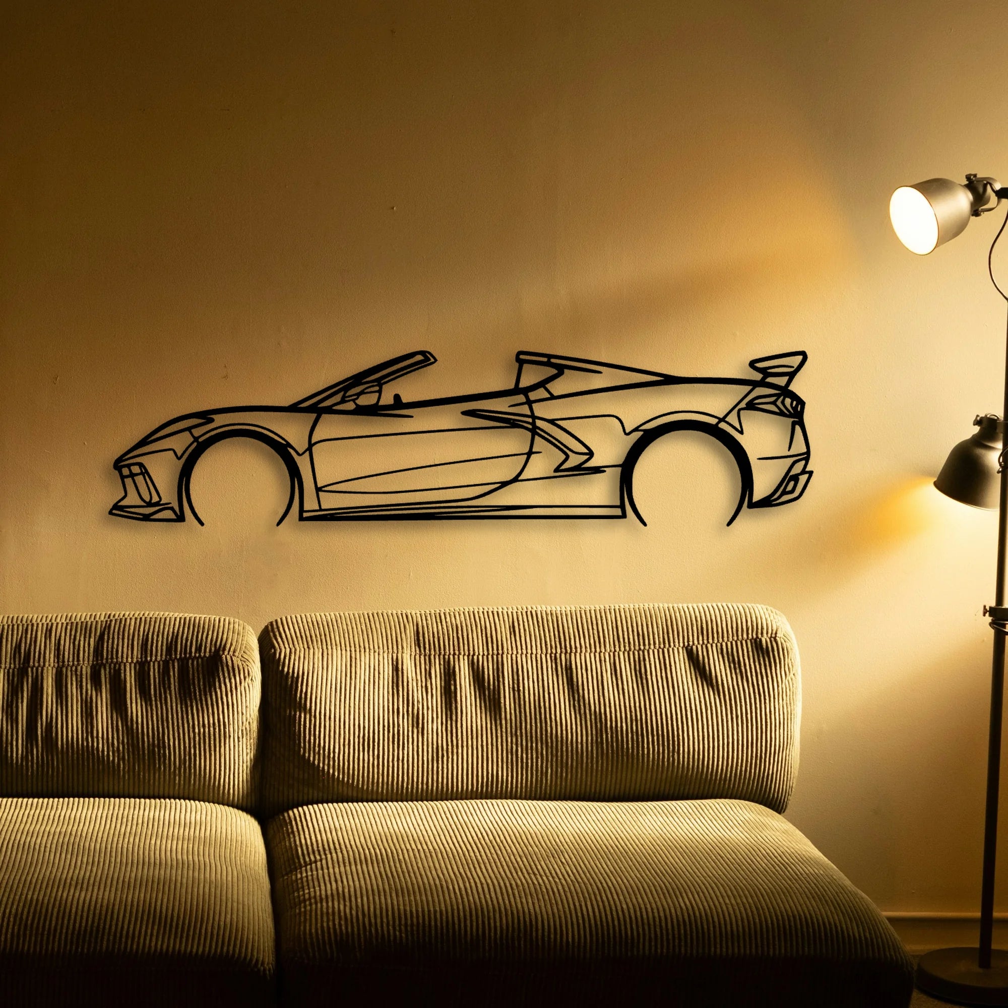 C8 Convertible 2 Classic Silhouette Metal Wall Art - Tinvibe