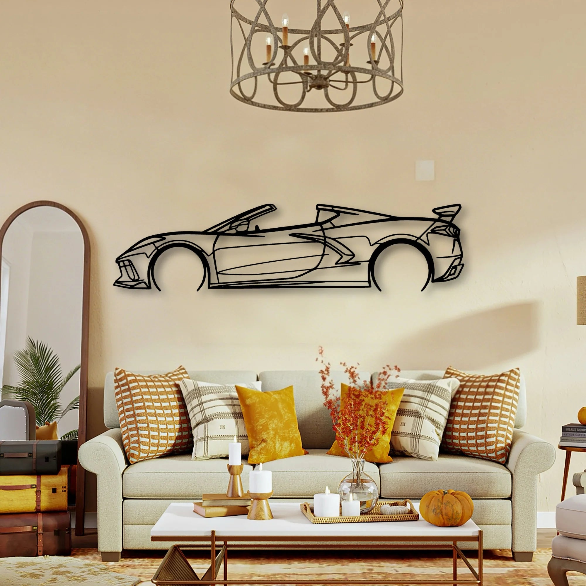C8 Convertible 2 Classic Silhouette Metal Wall Art - Tinvibe