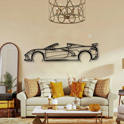 C8 Convertible 2 Classic Silhouette Metal Wall Art - Tinvibe