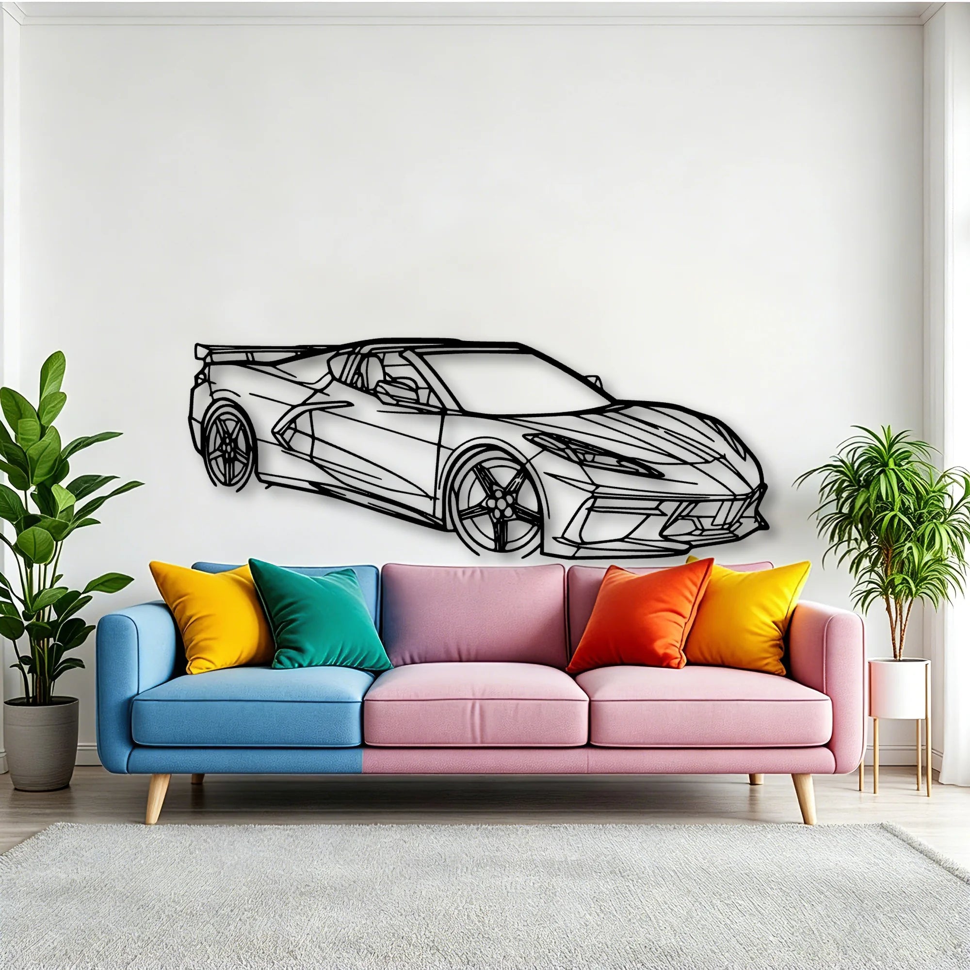 C8 HTC Angle Classic Silhouette Metal Wall Art - Tinvibe