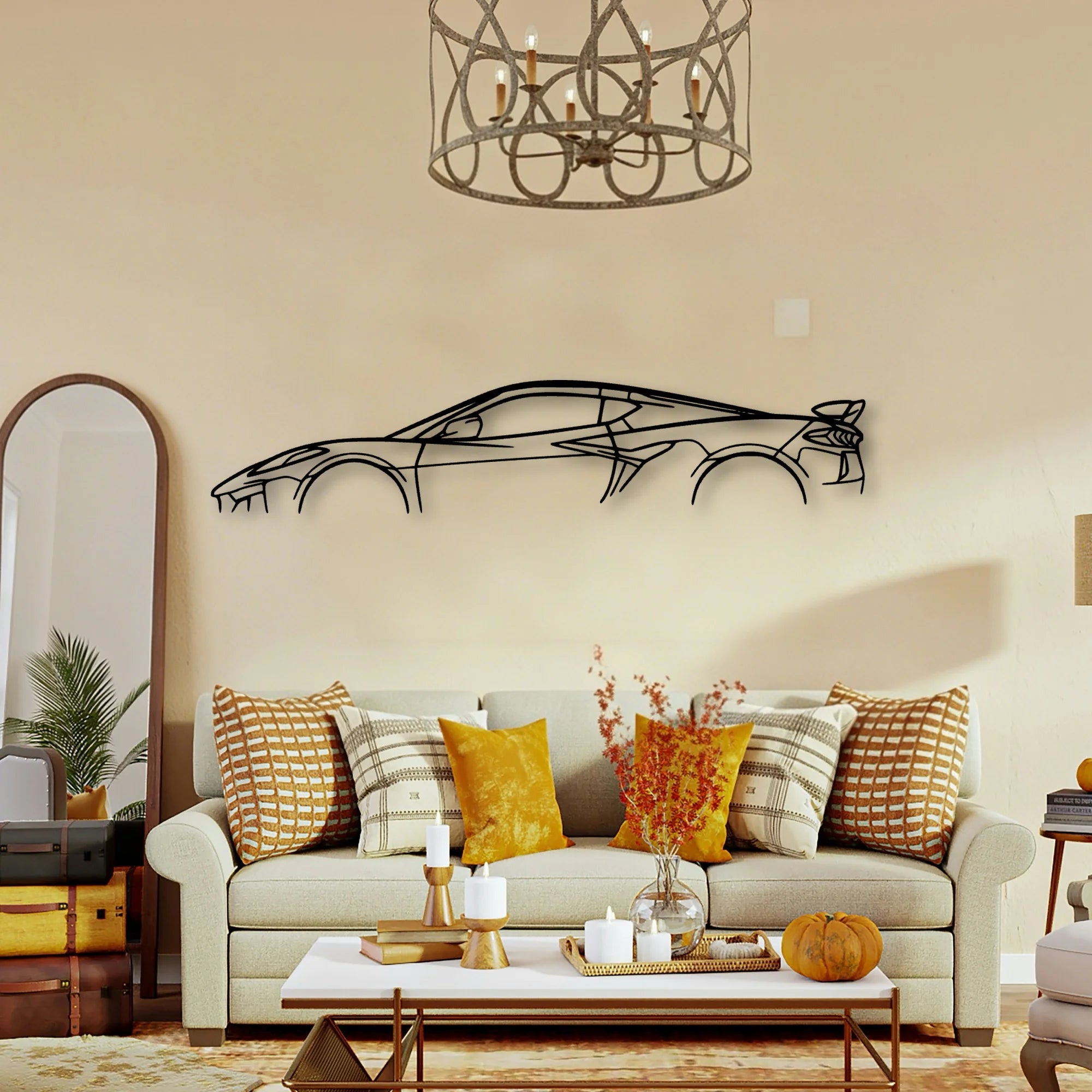 C8 Z06 Classic Silhouette Metal Wall Art - Tinvibe