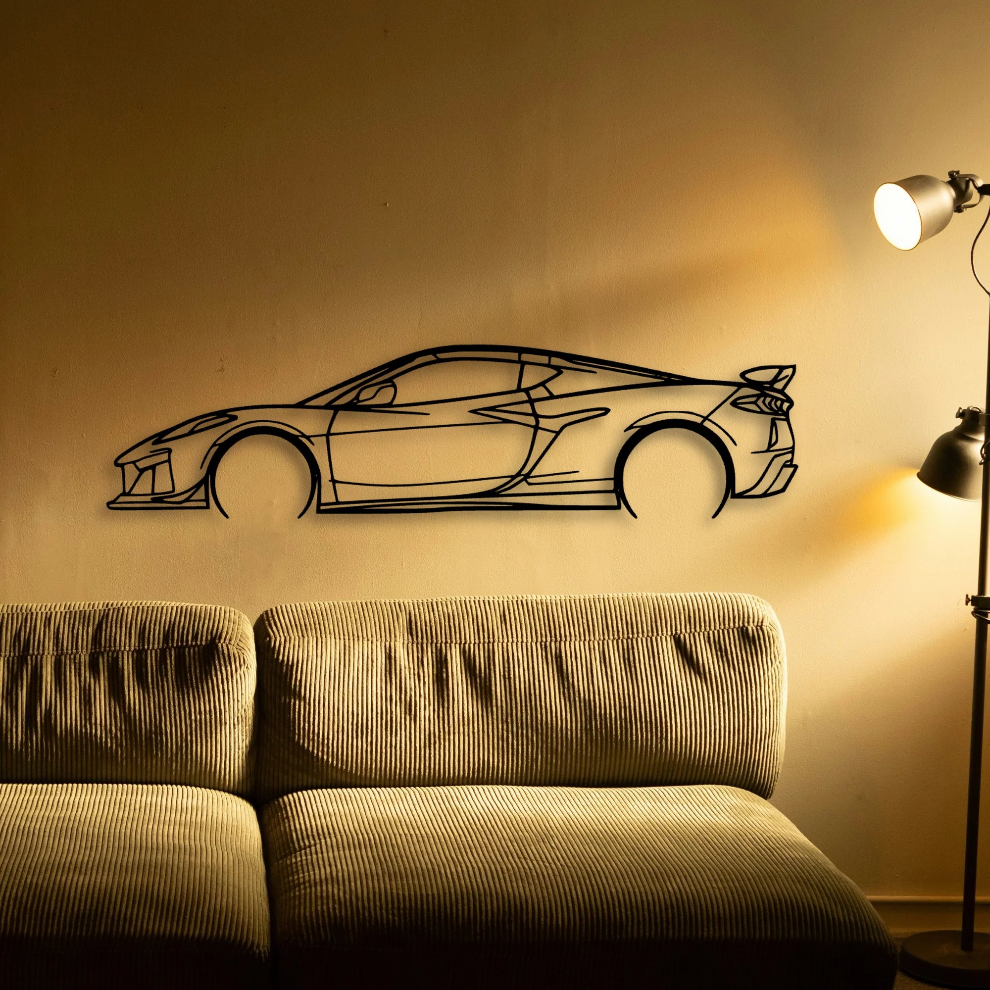 C8 Z06 2 Classic Silhouette Metal Wall Art - Tinvibe