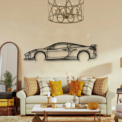 C8 Z06 2 Classic Silhouette Metal Wall Art - Tinvibe