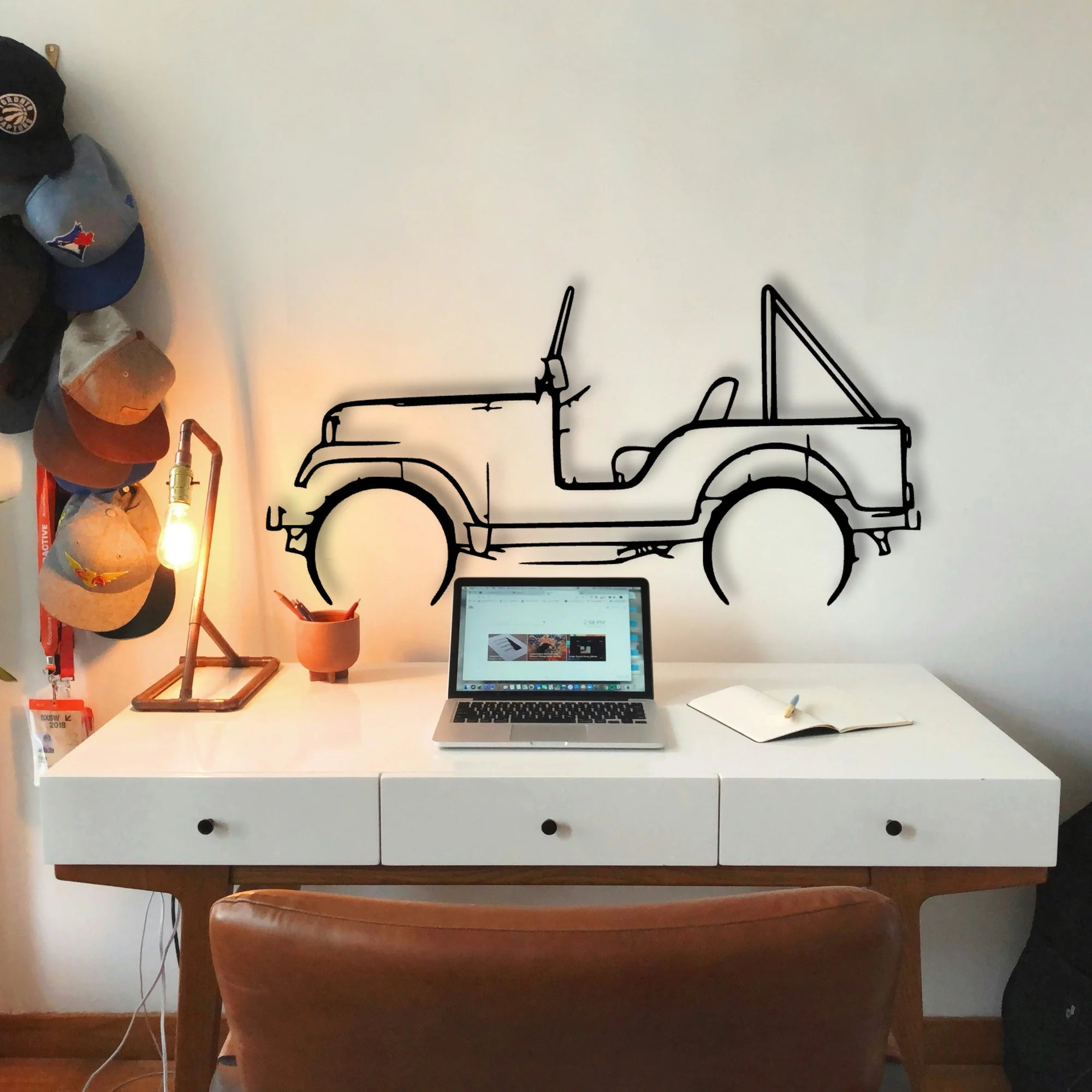 CJ5 1969 Classic Silhouette Metal Wall Art - Tinvibe