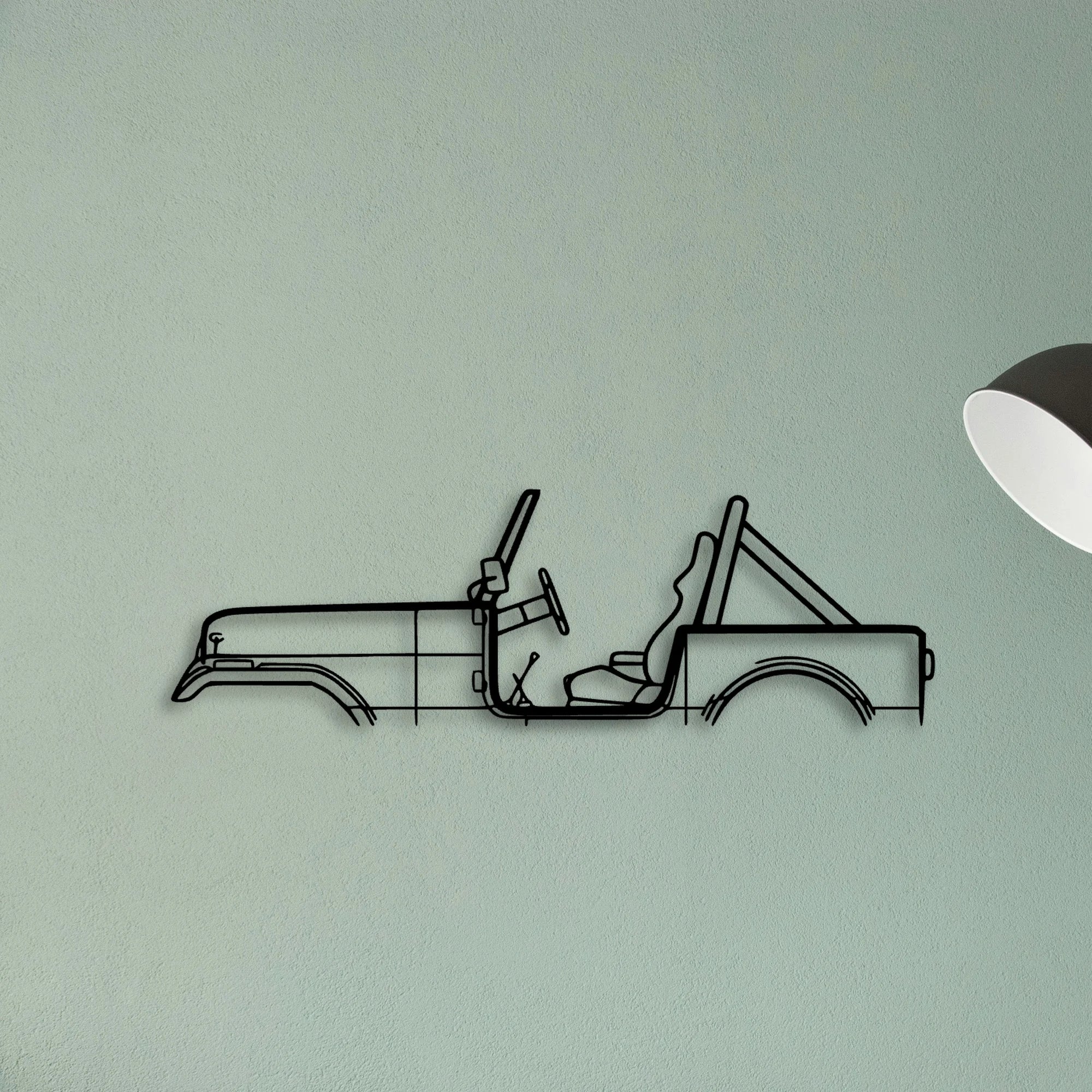 CJ7 1986 Classic Silhouette Metal Wall Art - Tinvibe