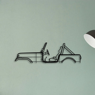 CJ7 1986 Classic Silhouette Metal Wall Art - Tinvibe