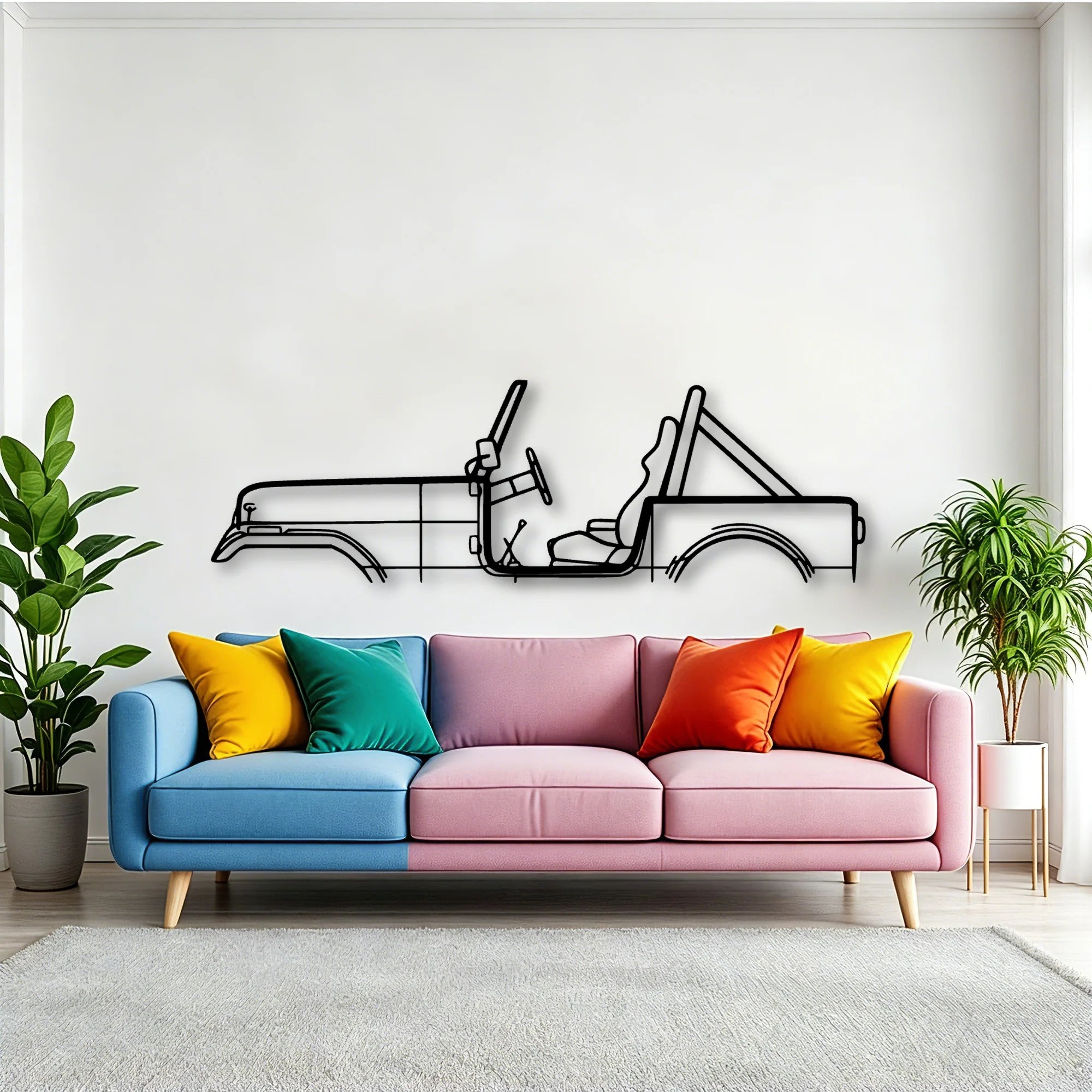 CJ7 1986 Classic Silhouette Metal Wall Art - Tinvibe