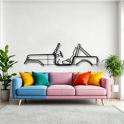 CJ7 1986 Classic Silhouette Metal Wall Art - Tinvibe