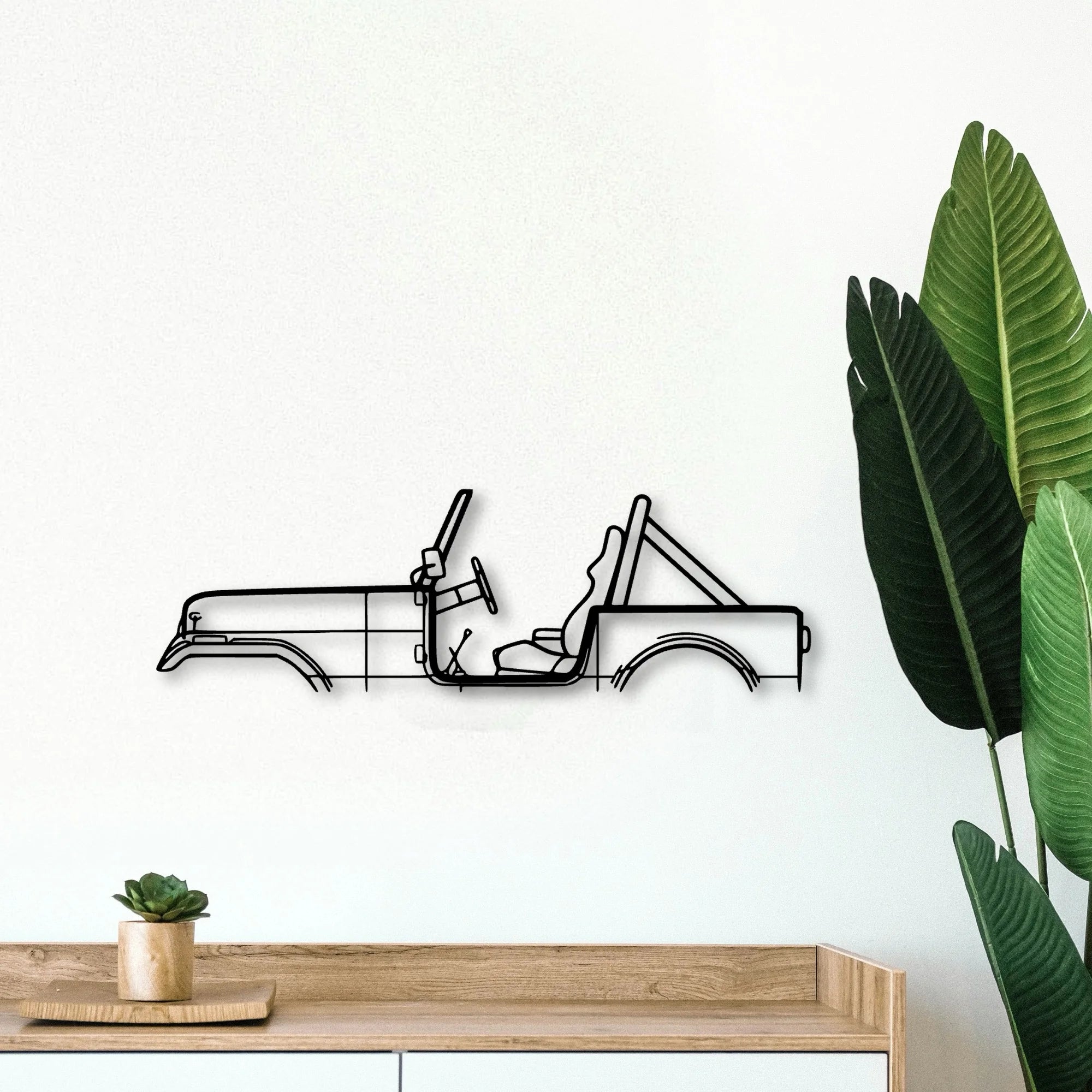 CJ7 1986 Classic Silhouette Metal Wall Art - Tinvibe