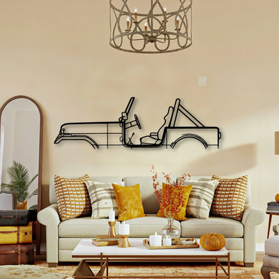 CJ7 1986 Classic Silhouette Metal Wall Art - Tinvibe