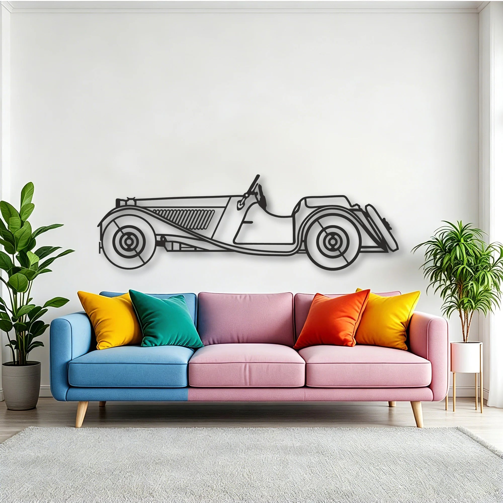 CLASSIC CAR Classic Silhouette Metal Wall Art - Tinvibe