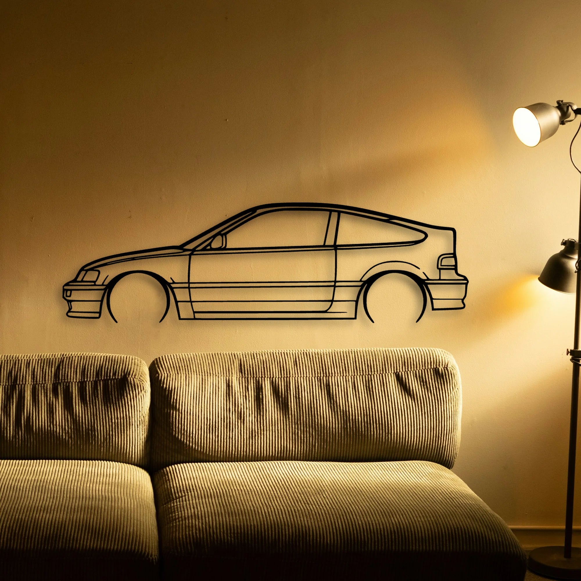 CRX 1990 Classic Silhouette Metal Wall Art - Tinvibe