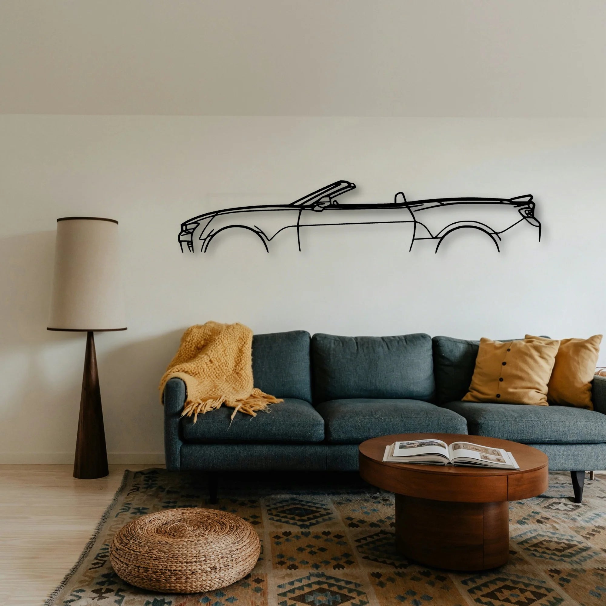 Camaro SS Convertible Classic Silhouette Metal Wall Art - Tinvibe