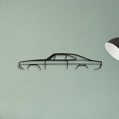 Charger 1969 2 Classic Silhouette Metal Wall Art - Tinvibe