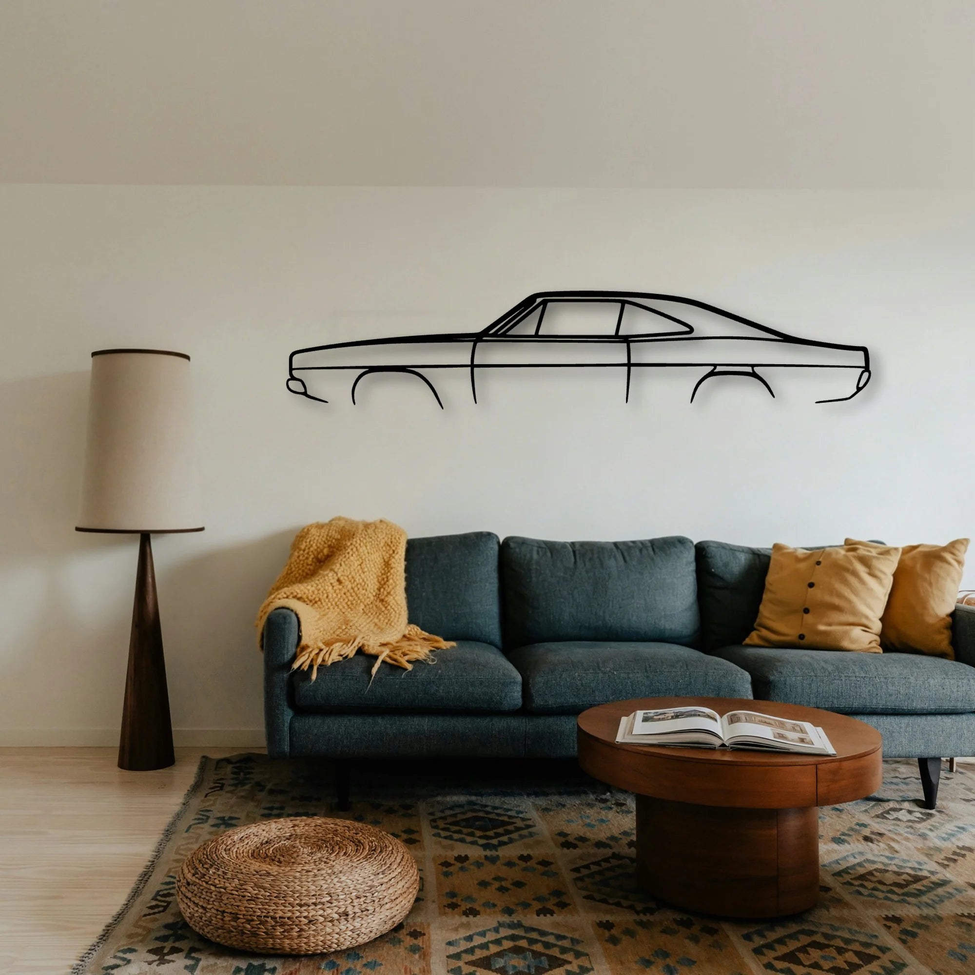 Charger 1969 2 Classic Silhouette Metal Wall Art - Tinvibe