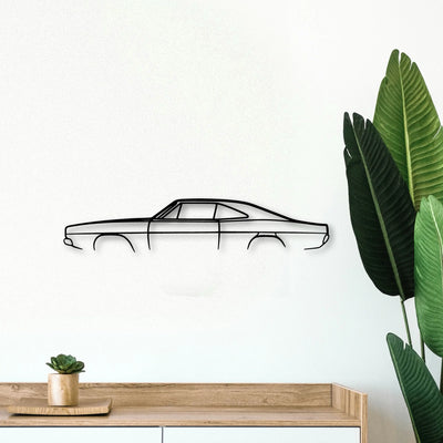 Charger 1969 2 Classic Silhouette Metal Wall Art - Tinvibe
