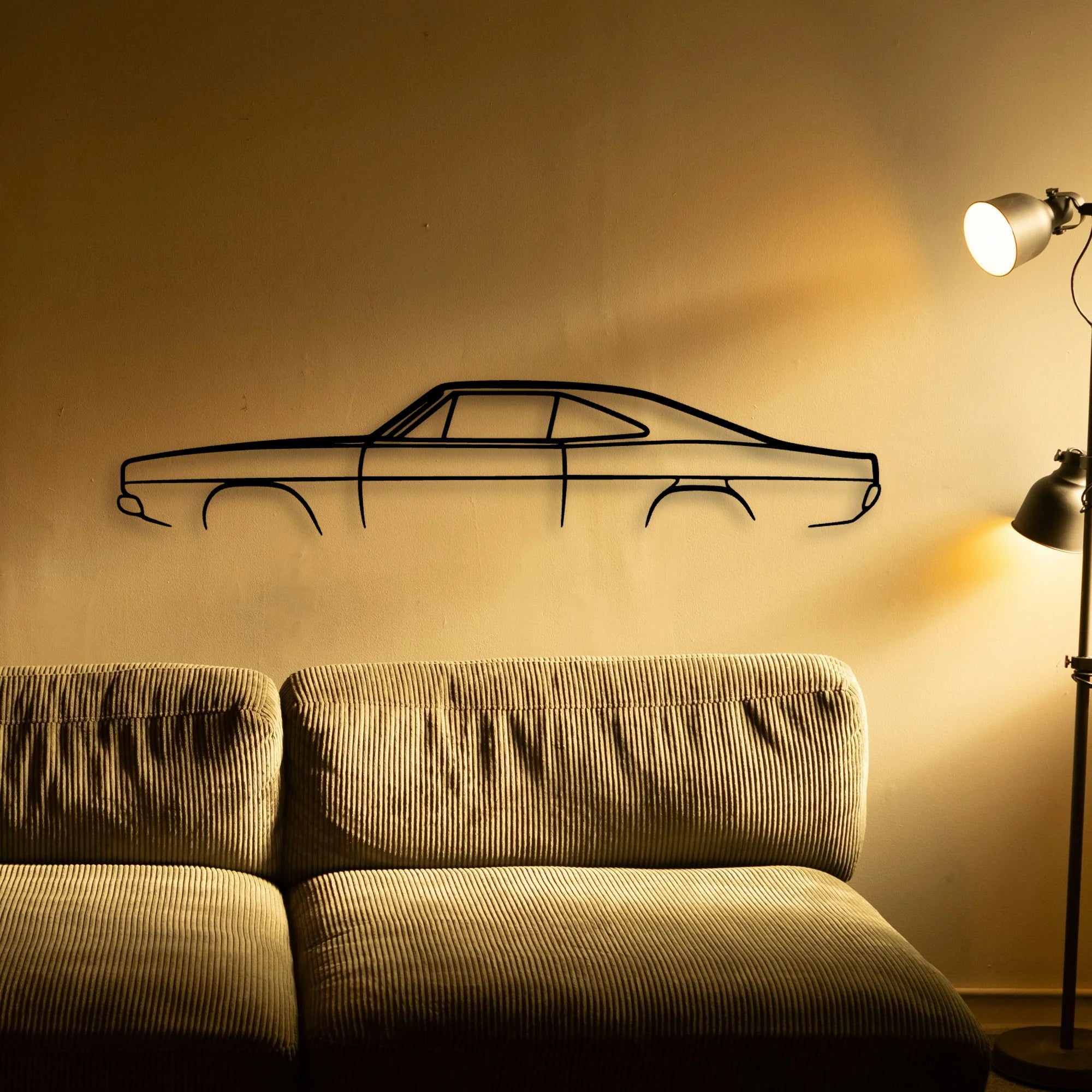 Charger 1969 2 Classic Silhouette Metal Wall Art - Tinvibe