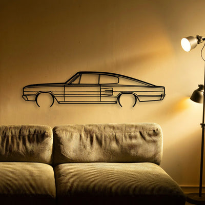 Charger 383 4B Fastback 1966 Classic Silhouette Metal Wall Art - Tinvibe