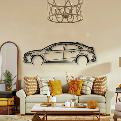 Civic 2021 Classic Silhouette Metal Wall Art - Tinvibe
