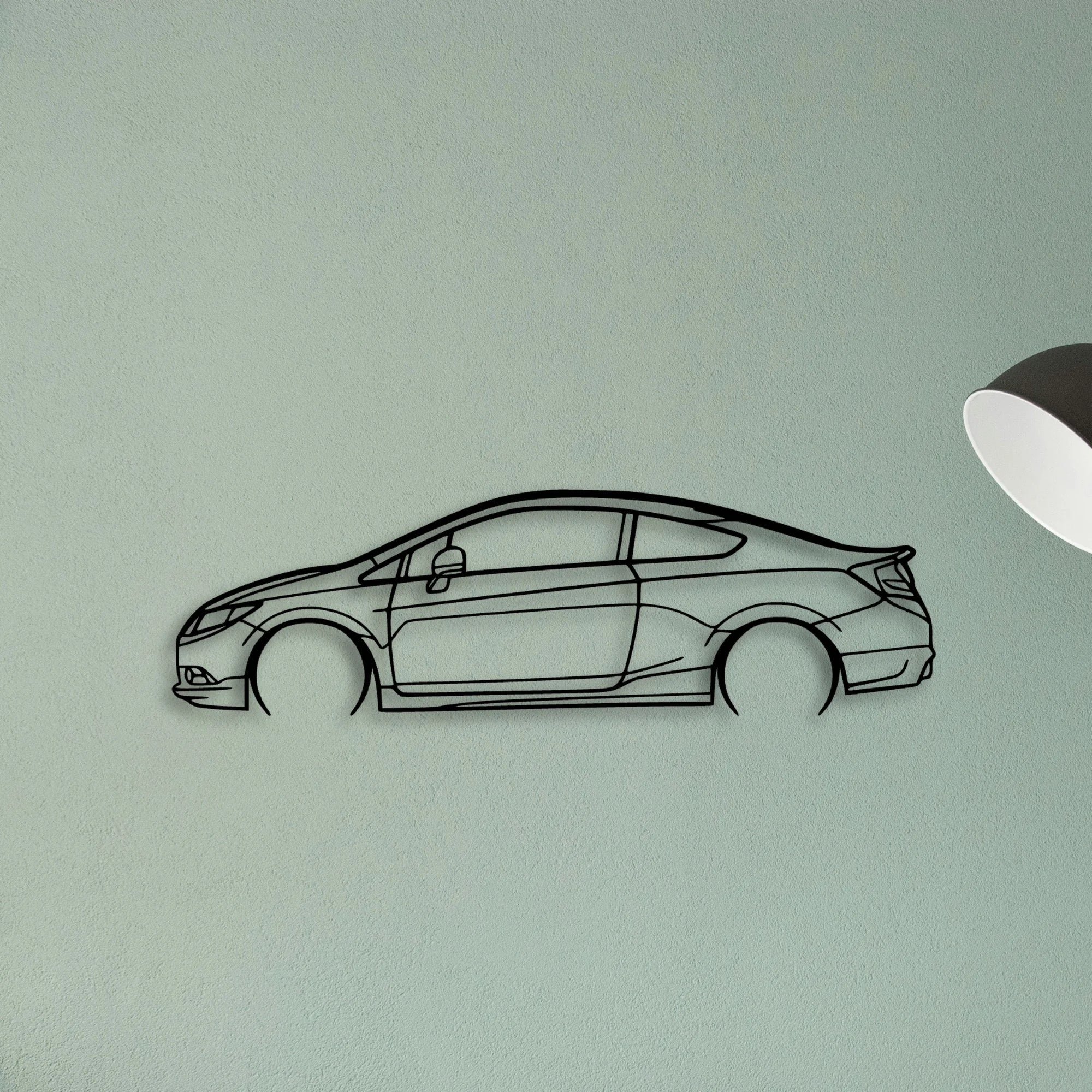 Civic Coupe 2012 Classic Silhouette Metal Wall Art - Tinvibe