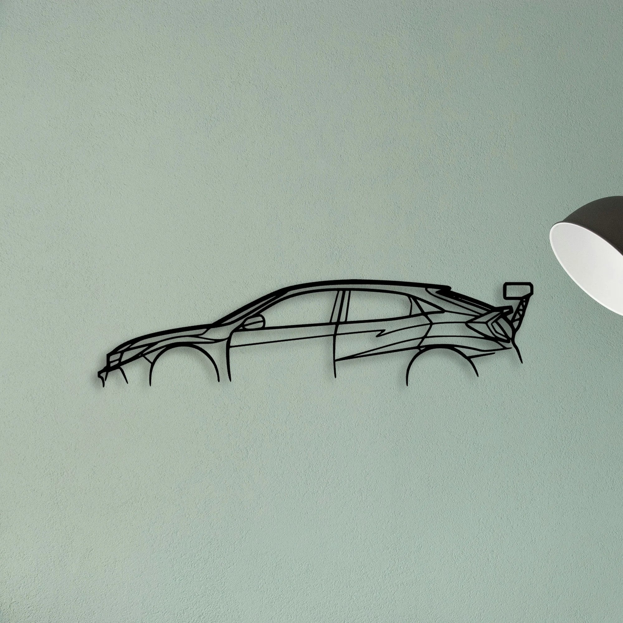 Civic TCR Classic Silhouette Metal Wall Art - Tinvibe