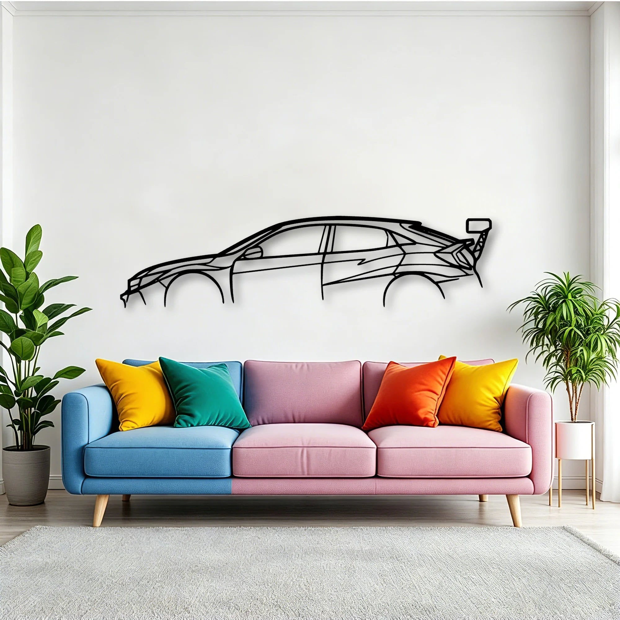 Civic TCR Classic Silhouette Metal Wall Art - Tinvibe