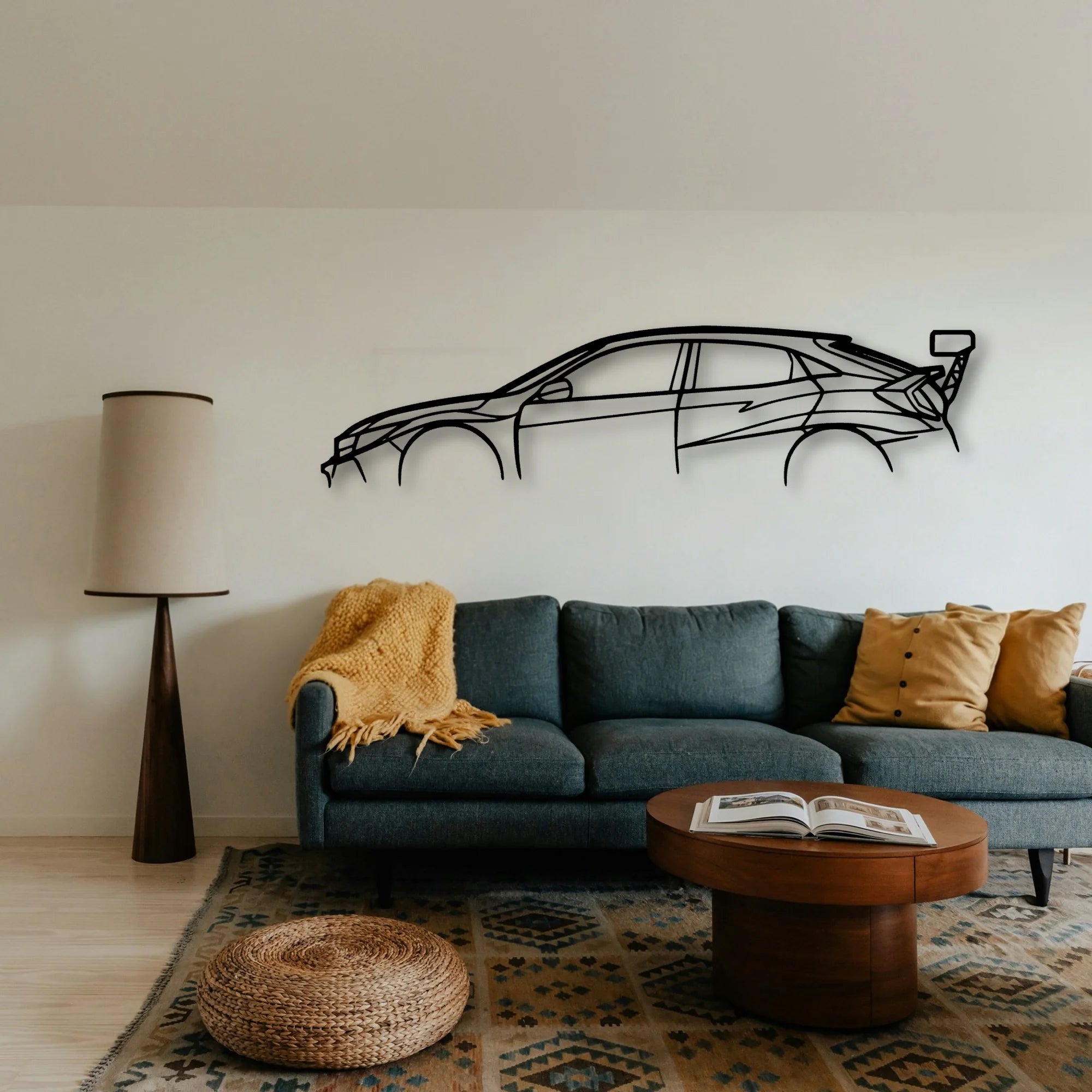 Civic TCR Classic Silhouette Metal Wall Art - Tinvibe