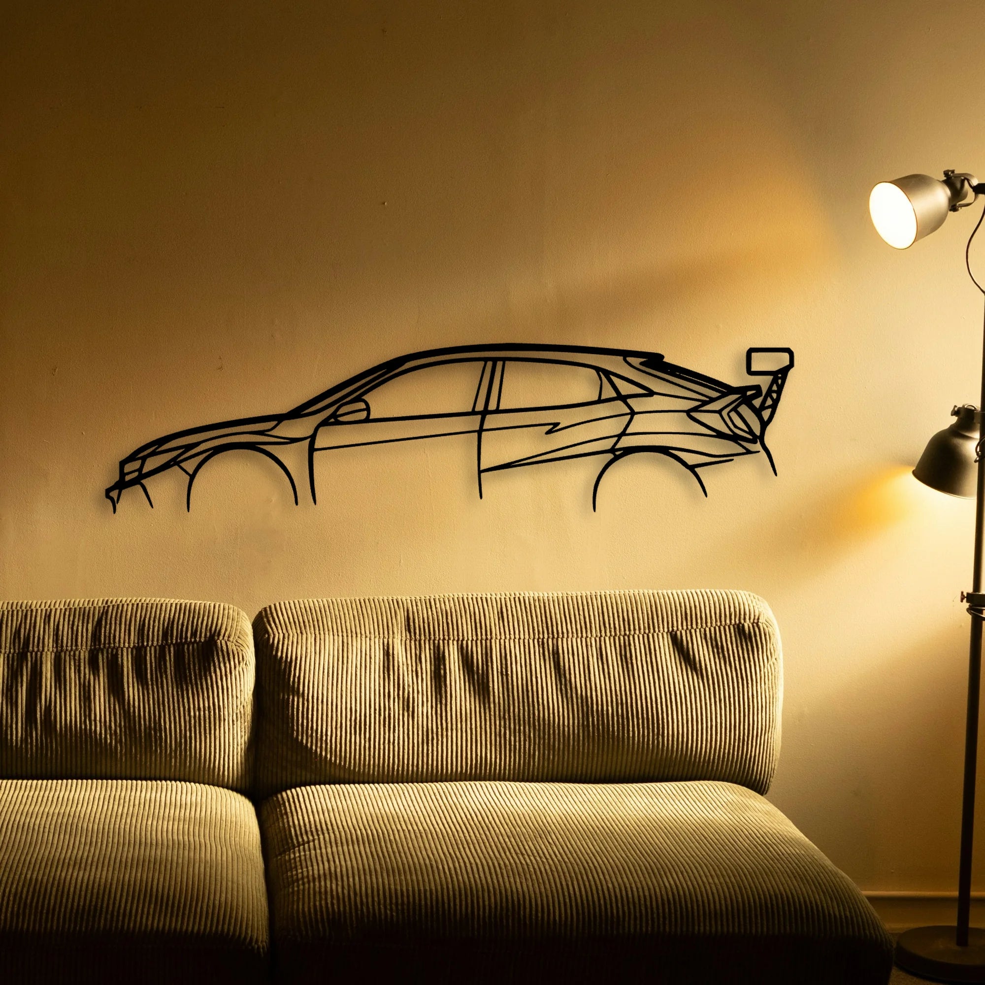 Civic TCR Classic Silhouette Metal Wall Art - Tinvibe