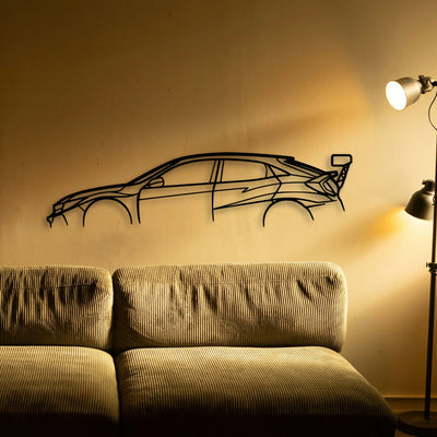 Civic TCR Classic Silhouette Metal Wall Art - Tinvibe
