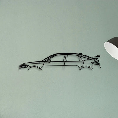 Civic Type R 2023 Classic Silhouette Metal Wall Art - Tinvibe
