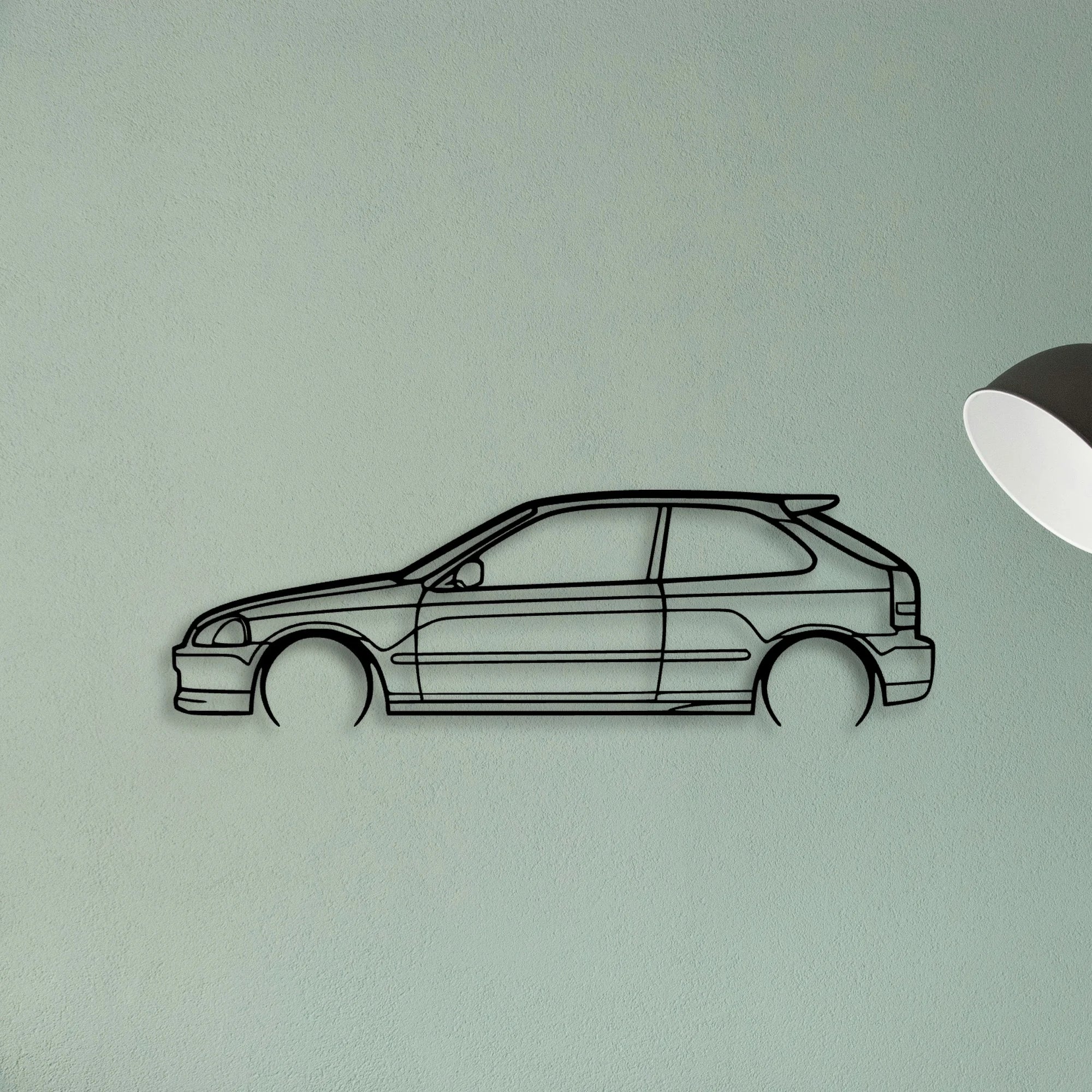 Civic Type R EK9 2000 Classic Silhouette Metal Wall Art - Tinvibe