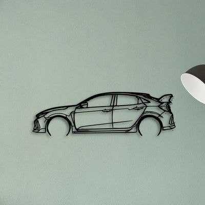 Civic Type R FK8 2 Classic Silhouette Metal Wall Art - Tinvibe