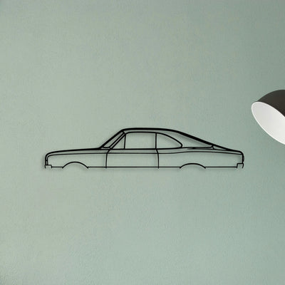 Commodore Rekord Coupe 1970 Classic Silhouette Metal Wall Art - Tinvibe