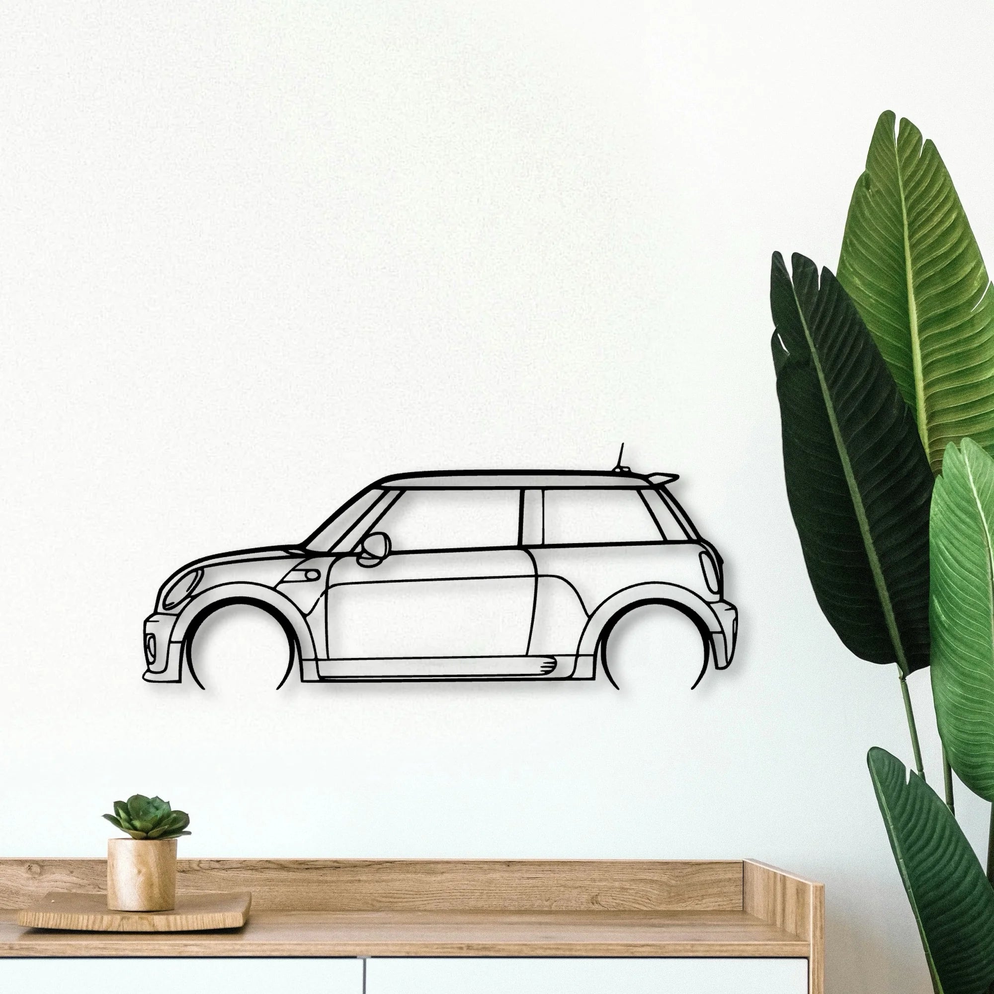 Cooper JCW 2010 Classic Silhouette Metal Wall Art - Tinvibe