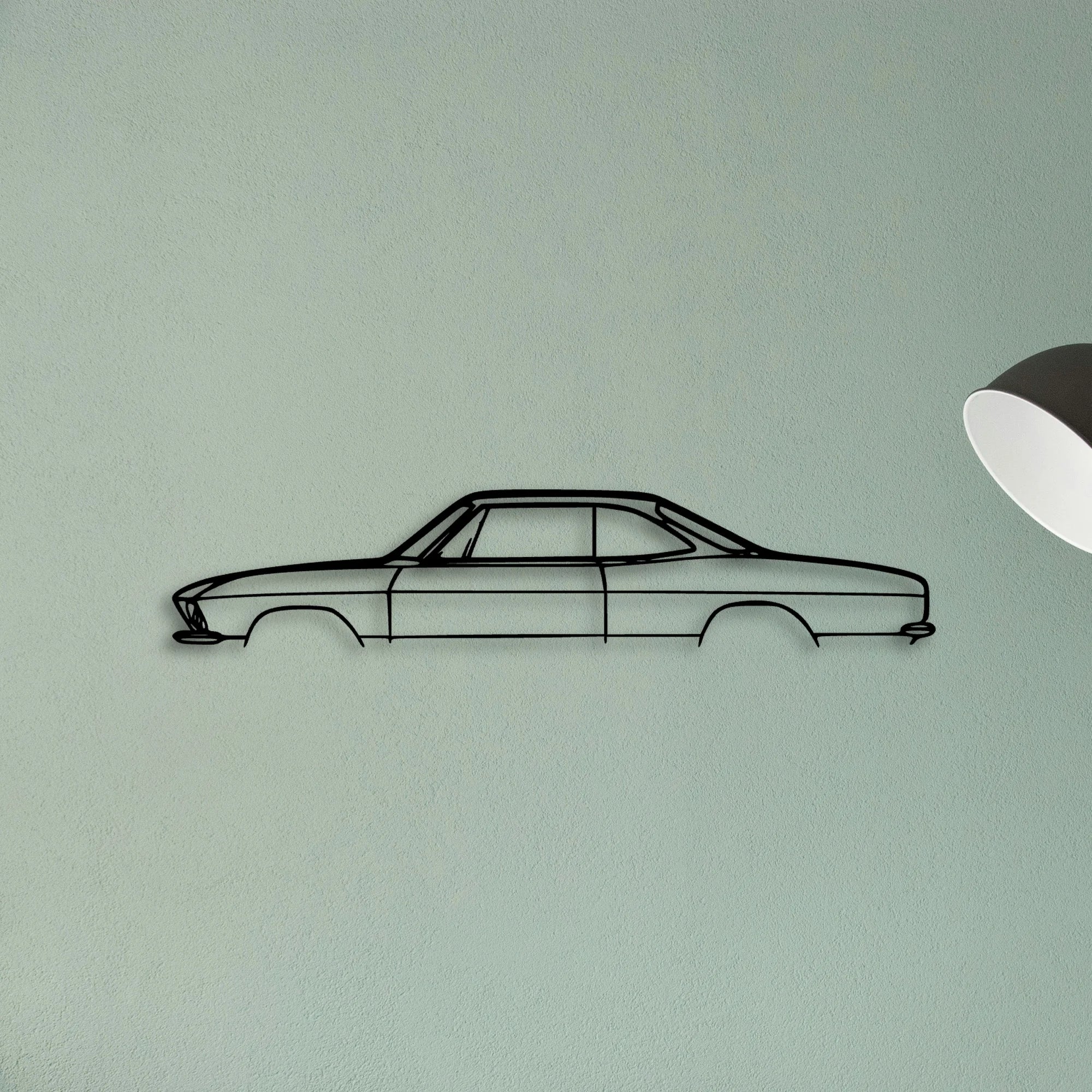 Corvair Corsa 1966 Classic Silhouette Metal Wall Art - Tinvibe