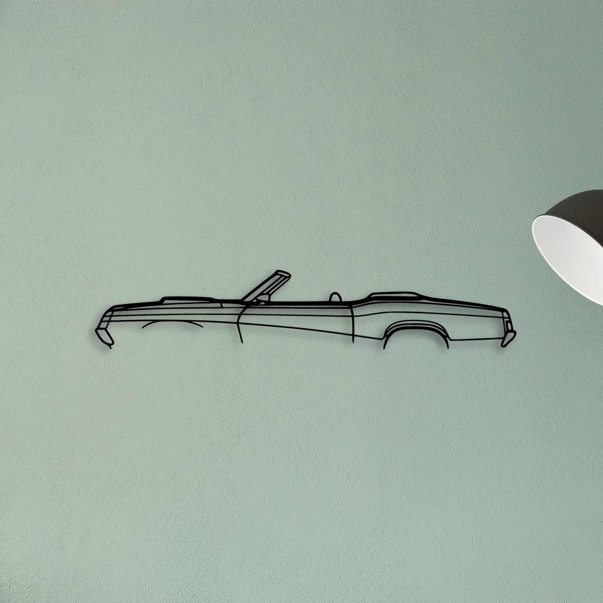 Cougar Convertible 1969 2 Classic Silhouette Metal Wall Art - Tinvibe