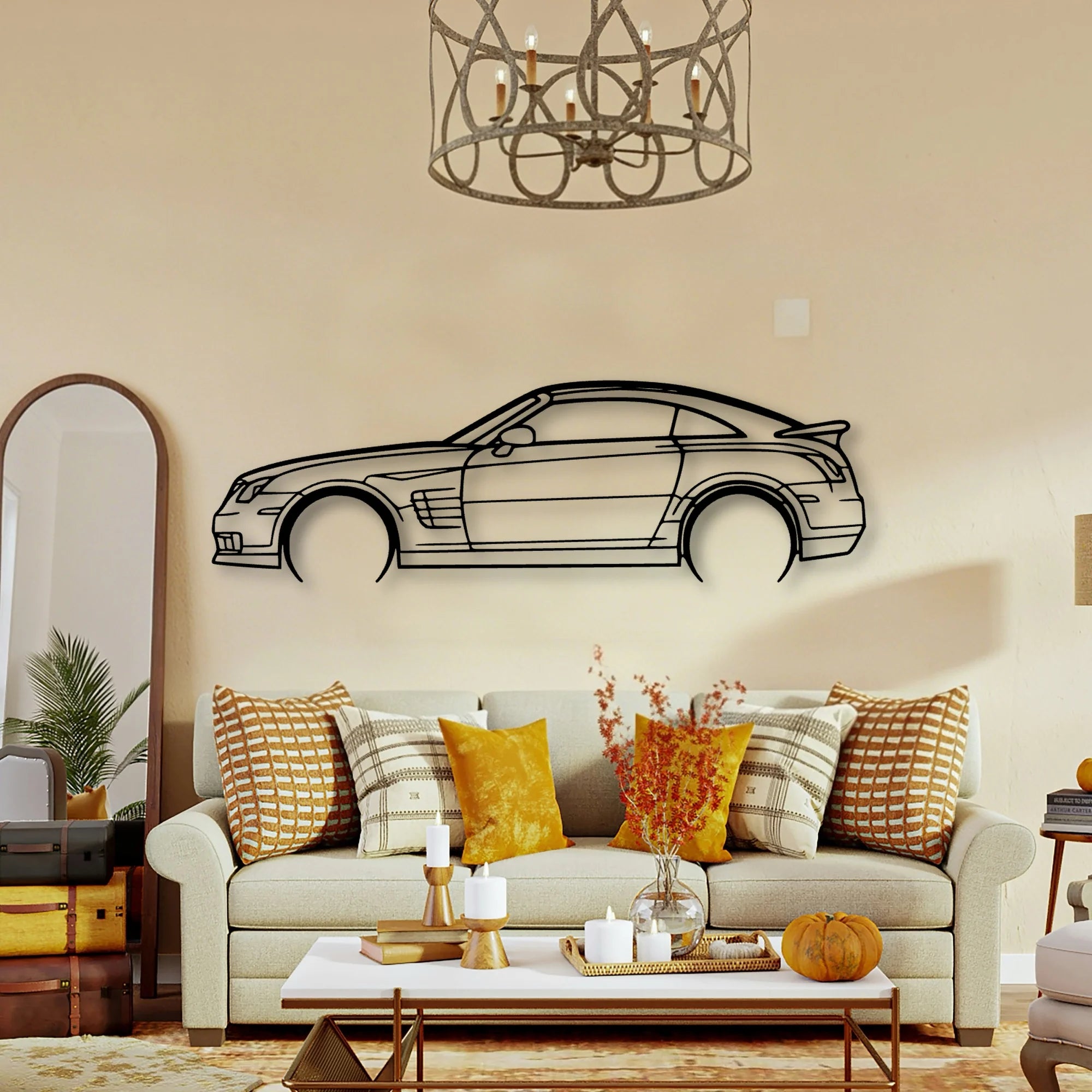 Crossfire Coupe 2005 Classic Silhouette Metal Wall Art - Tinvibe