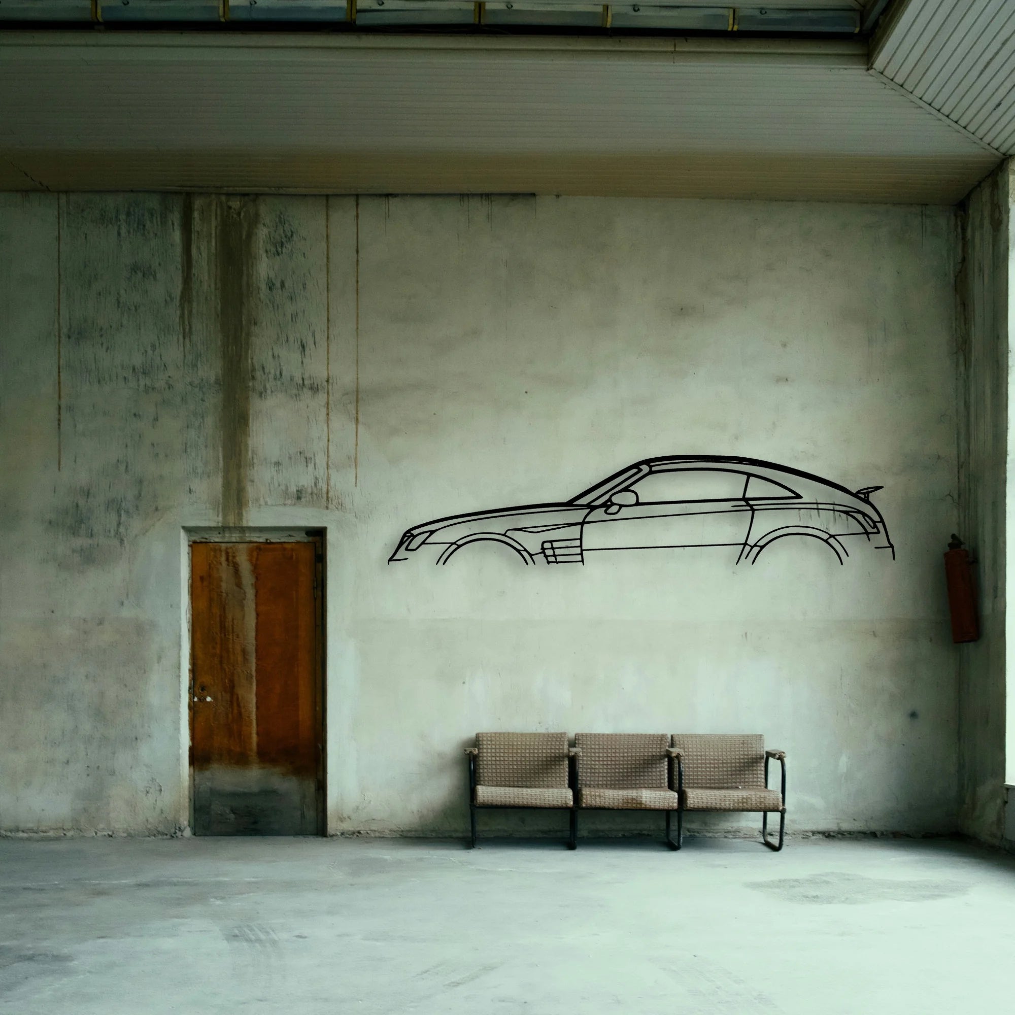 Crossfire Coupe 2007 Classic Silhouette Metal Wall Art - Tinvibe