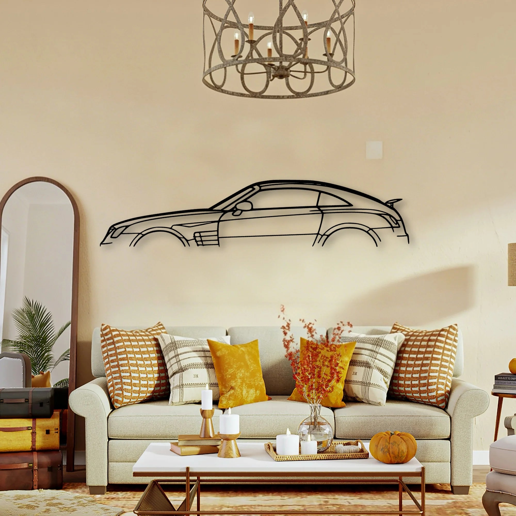 Crossfire Coupe 2007 Classic Silhouette Metal Wall Art - Tinvibe