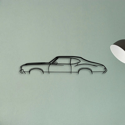 Cutlass 1970 Classic Silhouette Metal Wall Art - Tinvibe