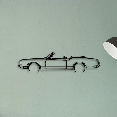 Cutlass Convertible 1972 Classic Silhouette Metal Wall Art - Tinvibe