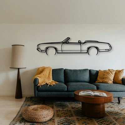Cutlass Convertible 1972 Classic Silhouette Metal Wall Art - Tinvibe