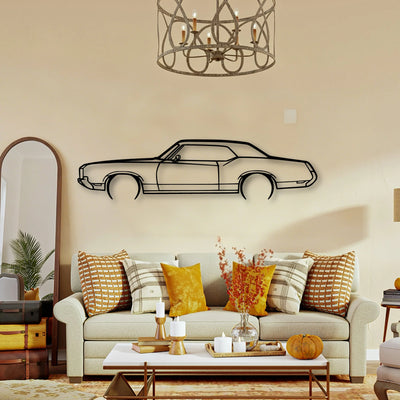 Cutlass Supreme 1971 Classic Silhouette Metal Wall Art - Tinvibe