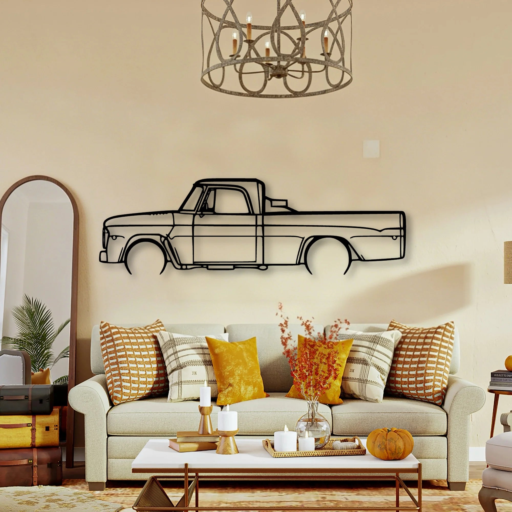 D100 1968 Classic Silhouette Metal Wall Art - Tinvibe