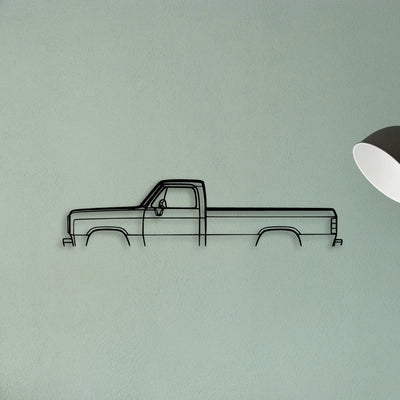 D250 1991 Classic Silhouette Metal Wall Art - Tinvibe