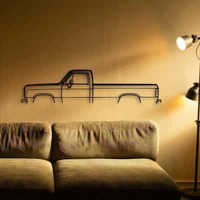 D250 1991 Classic Silhouette Metal Wall Art - Tinvibe
