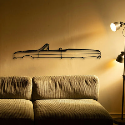 Dart Convertible 1969 Classic Silhouette Metal Wall Art - Tinvibe