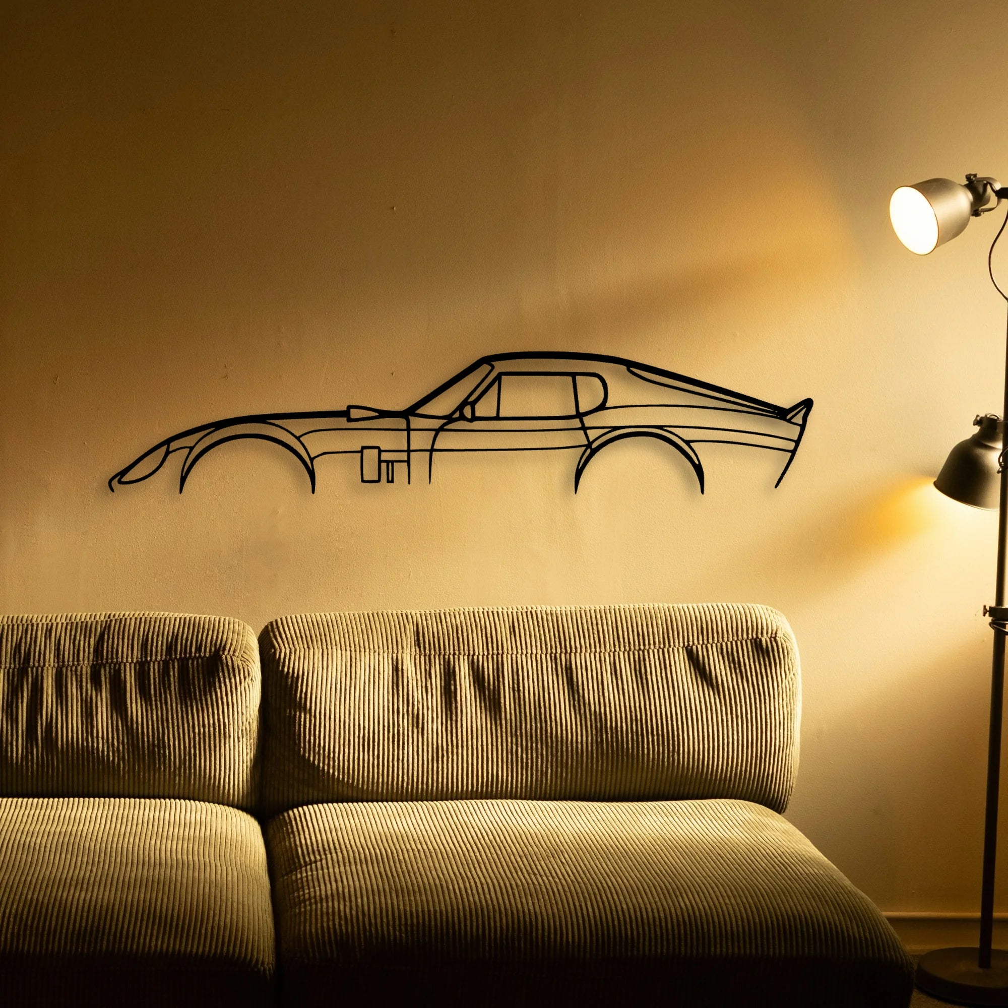 Daytona Coupe 1965 Classic Silhouette Metal Wall Art - Tinvibe
